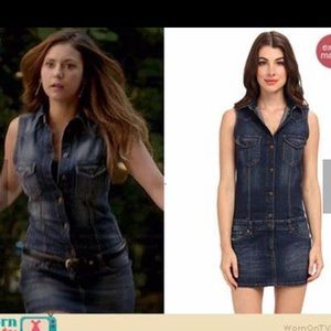 ASO Elena Gilbert Diesel Denim Mini Dress NWOT S